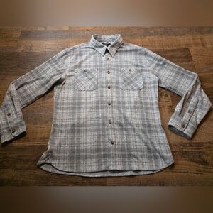 Porter + Ash Mens Relaxed Fit Shirt Size Large Gray Plaid Casual Knit Comfort